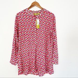 NWT ROCK FLOWER PAPER Callie Pink Henley Tunic L